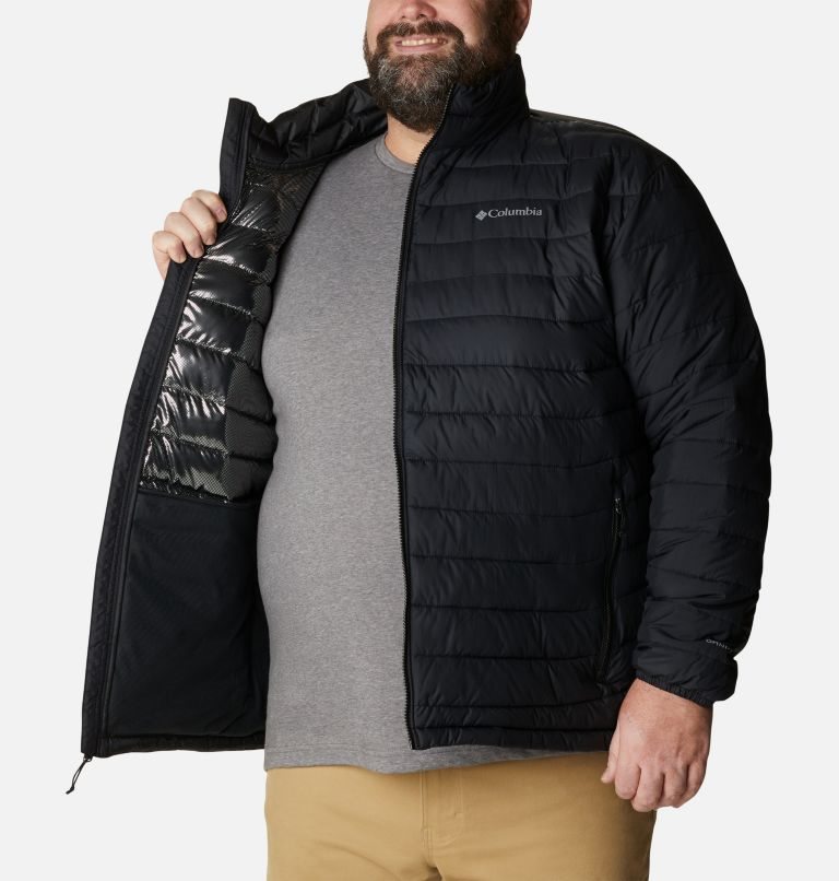 Men's Columbia Powder Lite Insulated Jackets Black | Plus Size CA-NL68C